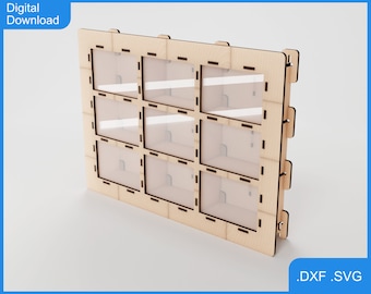 Anpassbarer modularer Vitrinenschrank, auf Bestellung, DXF SVG, jede Größe Breite, Höhe, Tiefe oder Materialstärke, jede Konfiguration