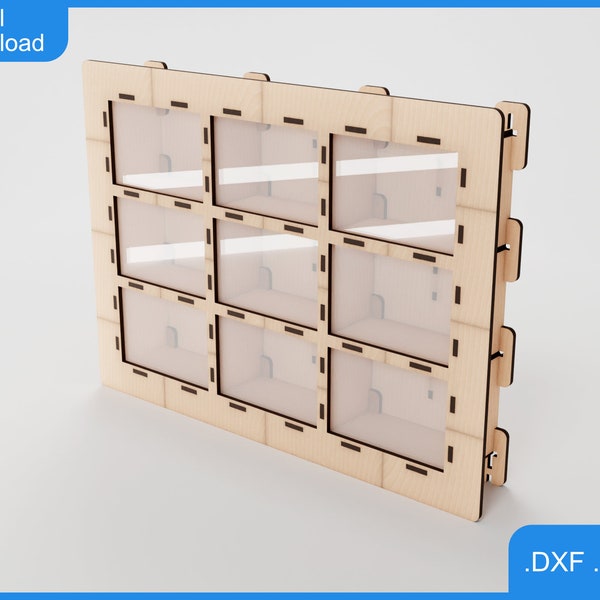 Customizable Modular Display Cabinet, Designed to Order, DXF SVG, Any Size Width, Height, Depth or Material Thickness, Any Configuration