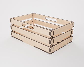 Wooden Box Crate Template .SVG .DXF