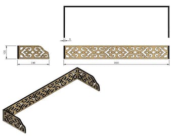 Bespoke Filigree Trim Set of Walls for a Table Top