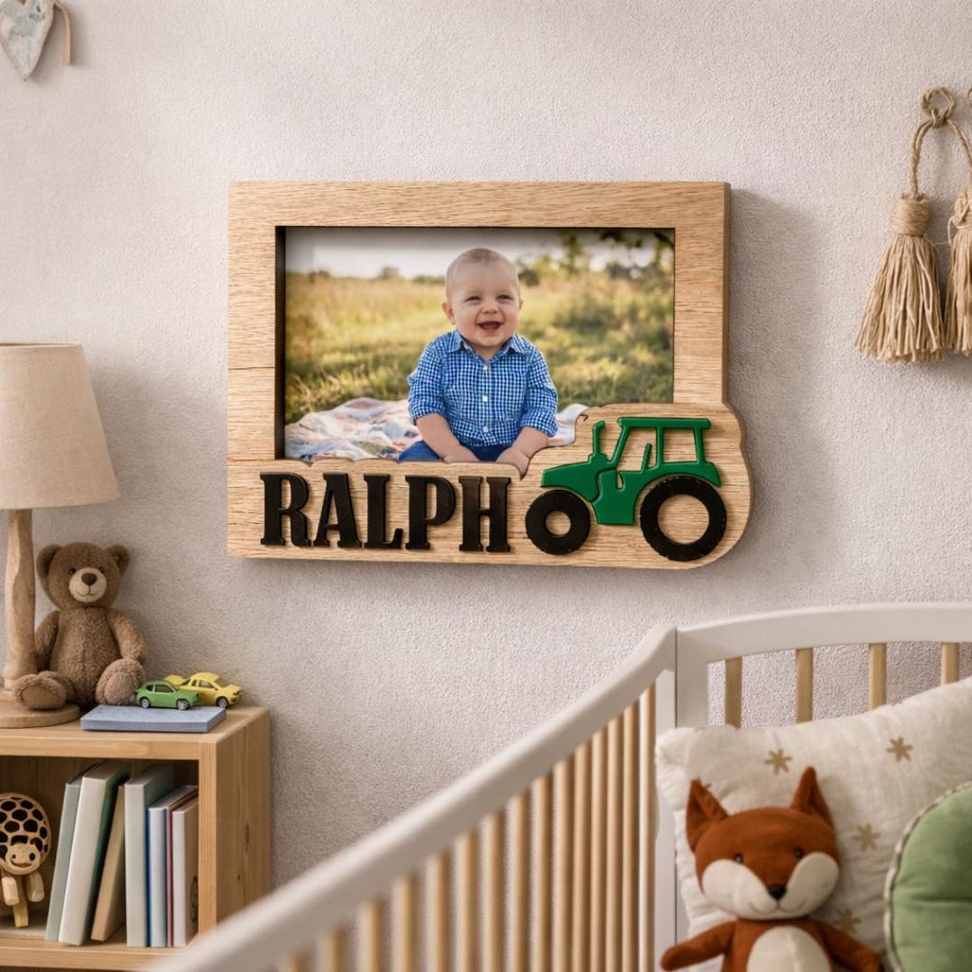 Personalised Wooden Children's Frame, Custom Name & Symbol - Etsy