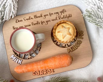 Acrylic and Wood Santa Plate, Christmas Eve Tray