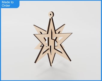Wooden Laser Cut Christmas Tree Decorations
