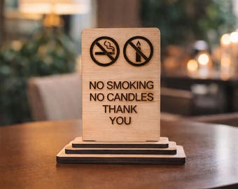 No Smoking Wooden Sign, Freestanding Sign, Signs for Cafes or Restaurants, Personalised Sign
