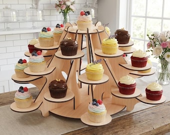 Wooden Tiered Cake Stand .SVG .DXF Templates