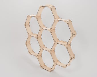 Hexagonal Wall Shelf .SVG .DXF Templates