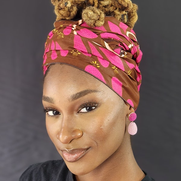 African-Print Headwrap/Ankara Headtie/ DIY Headwear/ Turban/ Headtie/ Mother's Day Gift/ for her/ mom/ [TIWA-1 Headwrap]