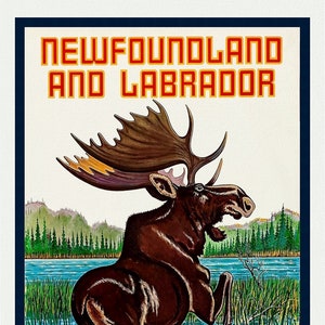 Terra Nova e Labrador, Província Feliz do Canadá, Ver. II, impressão vintage sobre tela, 50 x 70 cm, 20 x 25" aprox.