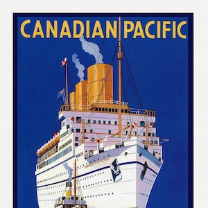 Travel Poster, Canadian Pacific to the U.S.A. on heavy cotton canvas, 22x27" approx.