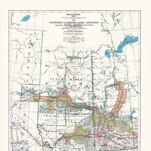 Northern Alberta Land Districts bestehend aus Agenturen von Peace River, Grande Prairie, Edmonton zeigt Homestead Entry, 1919, Leinwand, 22x27"