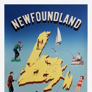 Terra Nova, Canadas New Sports Land, impressão vintage em tela, 50 x 70 cm, 20 x 25" aprox.
