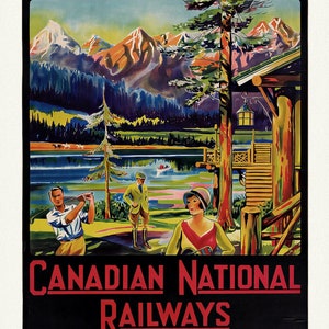 Jasper in the Canadian Rockies, CNR, map on durable cotton canvas, 50 x 70 cm, 20 x 25&quot; approx