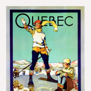 Indianer im pazifischen Raum (Quebec) für Wintersport, c. 1954, Reiseplakat auf robuster Baumwoll-Leinwand, ca 52x28cm.