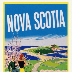 Nova Escócia, pôster de viagens vintage, impressão vintage em tela, 50 x 70 cm, 20 x 25" aprox.