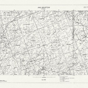 Mapa histórico del parque Algonquin, Serie topográfica nacional, condado de Haliburton, 1920