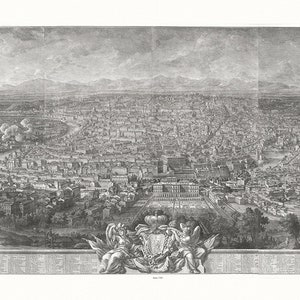 Vasi, Prospetto Dell alma citta di Roma visto dal Monte Gianicolo, 1765, map on heavy cotton canvas, 16x27" approx.