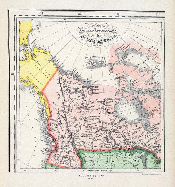 Bouchette's British Dominions in North America (portion), 1831