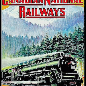 CNR Across Canada, Ver. II  , vintage poster on durable cotton canvas, 50 x 70 cm, 20 x 25&quot; approx.