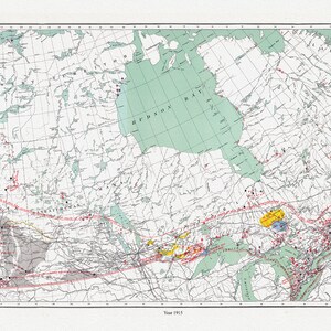 カナダ。内務省、カナダ自治領の鉱物地図、1915 年、厚手の綿キャンバスに印刷された地図、約 20 x 25 インチ。