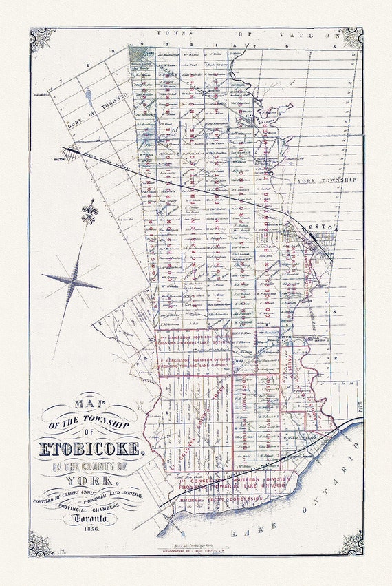 Map of the Township of Etobicoke, 1856