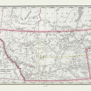 Cram, George Franklin, The North-West Territory, 1889, map on heavy cotton canvas, 22x27" approx.