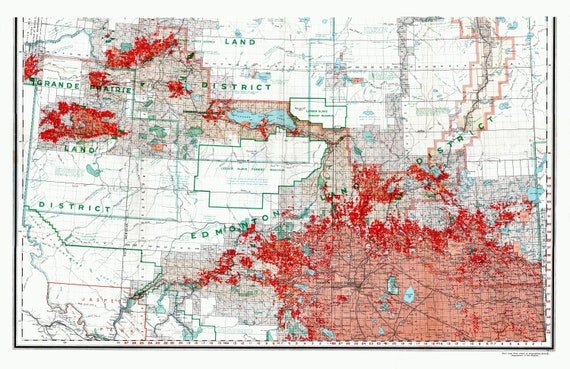 Northern Alberta, map showing disposition of lands, 1918 South Sheet, map on heavy cotton canvas, 22x27" approx.