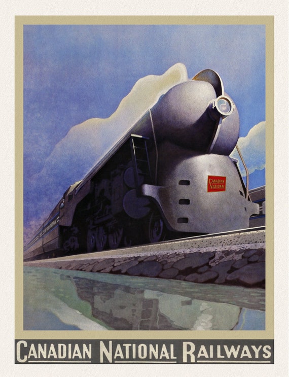 Canadian National, travel poster on heavy cotton canvas, 50 x 70 cm, 20 x 25" approx.