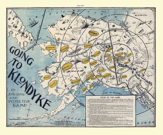 Klondike Game Co., Going to Klondyke, 1897, vintage print on canvas, 50 x 70 cm, 20 x 25" approx.
