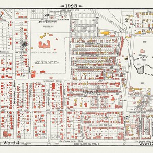 Plaque 118, Toronto Uptown, Upper Canada College, Mount Pleasant, 1923, Carte sur toile de coton lourd, 18x27in. Environ.