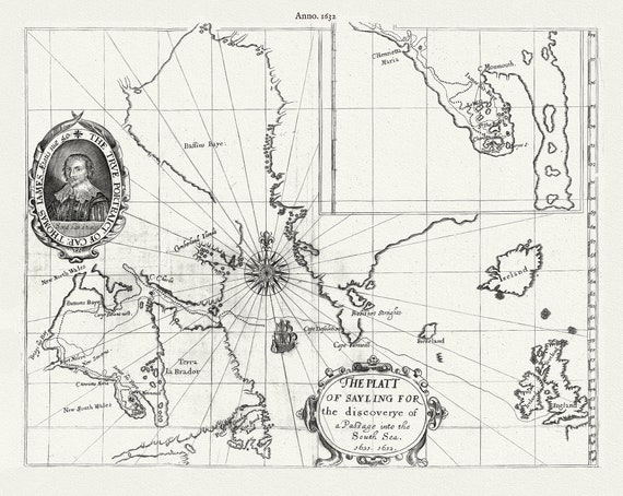 The Platt of sayling for the discoverye of a Passage into the South Sea, 1631 & 1632