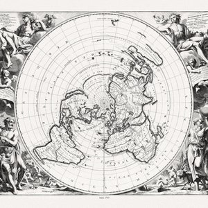 Cassinni & Aa, Planisphere Terrestre, suivant les nouvelles observations des astronomes, 1713, printed on to heavy cotton canvas, 22x27in.