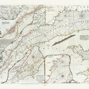 Quebec: Jefferys, An Exact Chart of the River St. Laurence, 1775, map on heavy cotton canvas, 22x27" approx.