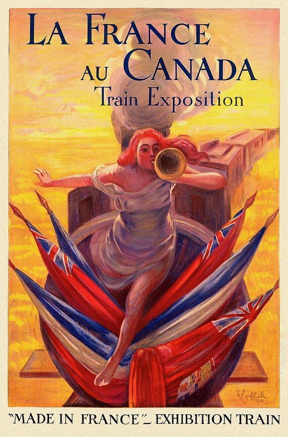 La France au Canada, 1914, Print on Canvas, 19 x 25" approx.