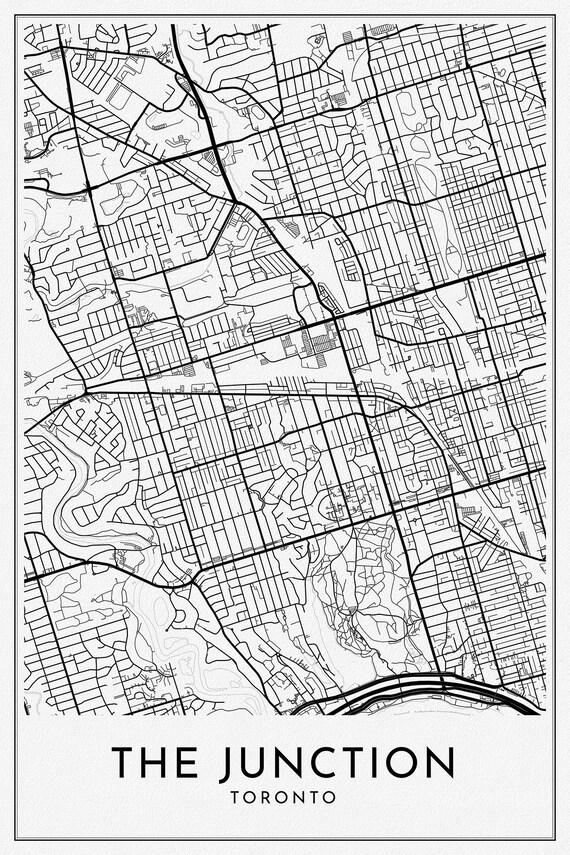 The Junction, A Modern Map Ver. II, on durable cotton canvas, 50 x 70 cm or 20x25" approx.