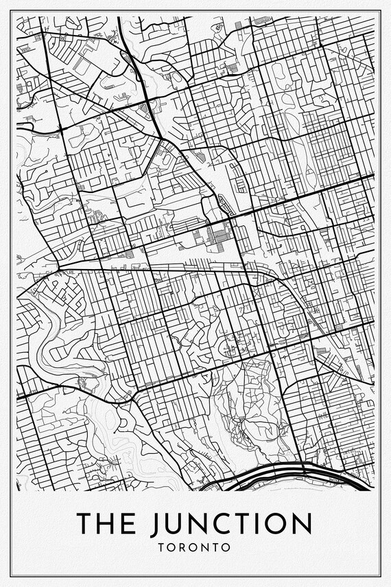 The Junction, A Modern Map Ver. II, on durable cotton canvas, 50 x 70 cm or 20x25" approx.