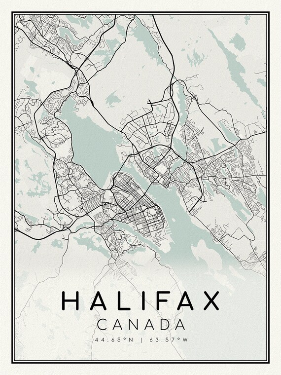 Halifax, Nova Scotia, A Modern Map, on heavy cotton canvas, 45 x 65 cm, 18 x 24" approx.