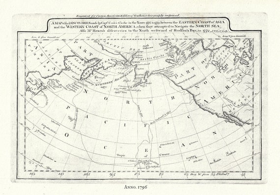 Captain Cook's Voyages in the Pacific Northwest, map on heavy cotton canvas, 50 x 70cm, 20 x 25" approx.