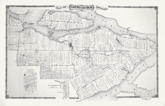 Sophiasburgh Township, Ont., 1878 , map on durable cotton canvas, 50 x 70 cm, 20 x 25" approx.