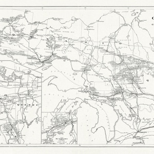 Mapa środkowej Kanady ukazująca rozwój transportu i handlu, 1927 r., mapa na grubym płótnie bawełnianym, 50 x 70 cm, ok. 20 x 25 cali.