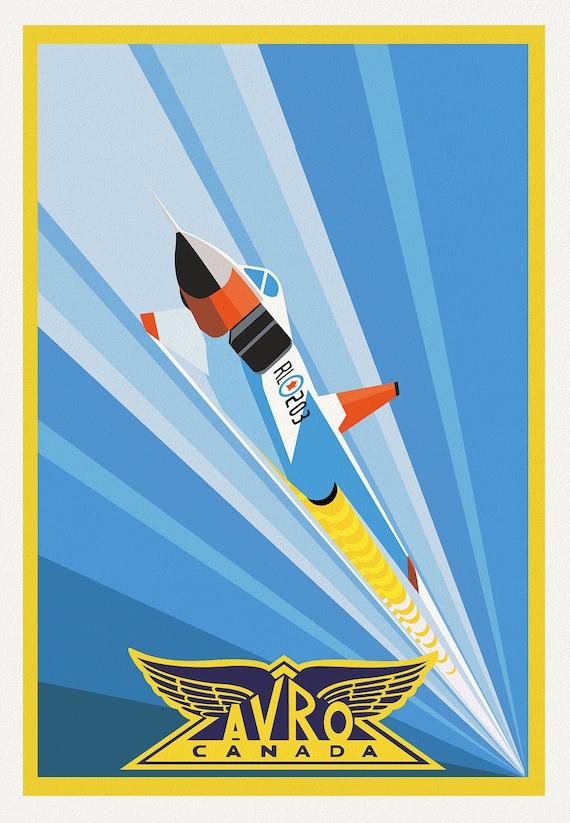 Avro Arrow Canada, Aviation Poster, on heavy cotton canvas, 20 x 27" approx.