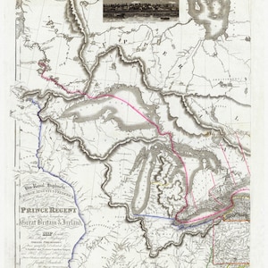 Bouchette et Faden, West sheet, Map of the Provinces of Upper and Lower Canada,etc.,1815, map on heavy cotton canvas, 22x27" approx.