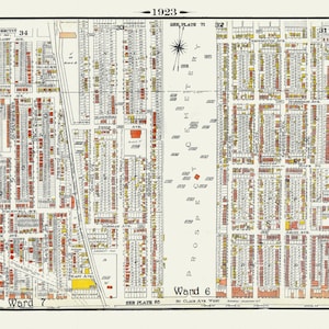 Plate 68, Toronto North West, Caledonia & St. Clair, Prospect Cemetery, 1923, Map on heavy cotton canvas, 18x27in. approx.