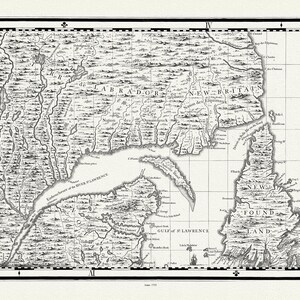 Teil einer Landkarte des British Empire in Amerika, Popple auth., 1733E, Karte auf schwerer Baumwollleinwand, 50 x 70 cm, 20 x 25" ca.