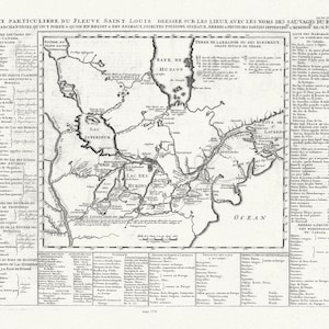 Henri Chatelain, Le Canada, 1719, mapa na grubym płótnie bawełnianym, ok. 22x27".