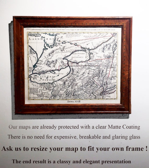 Order a Custom Sized Canvas Map to fit an Existing Frame that you are Saving !!