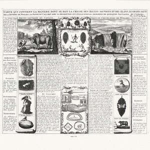 Carte qui contient la maniere nie se fait la chasse des boeufs sauvages, 1719