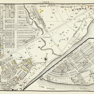 Teller 83, Toronto West, South Etobicoke South, Mimico, 1913, Karte auf schwerer Baumwollleinwand, 20 x 30" oder 50 x 75cm. ca.