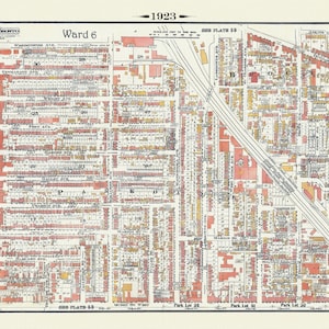 Plate 56, Toronto West, High Park East, Parkdale & Brockton, 1923, Map on heavy cotton canvas, 18x27in. approx.