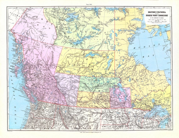Stanford, British Columbia, North West Territory, 1901 , map on heavy cotton canvas, 22x27" approx.