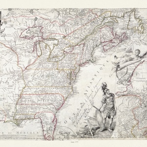 Carte de l'Amérique Septle. pour servir à l'intelligence de la guerre entre les Anglois et les insurgents, 1777, canvas 25x27" approx.